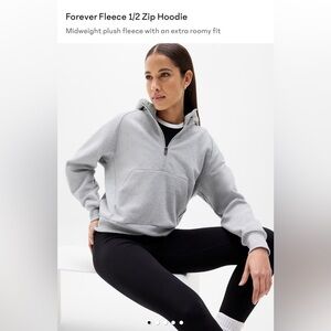 EUC ATHLETA FOREVER FLEECE HALF ZIP HOODIE